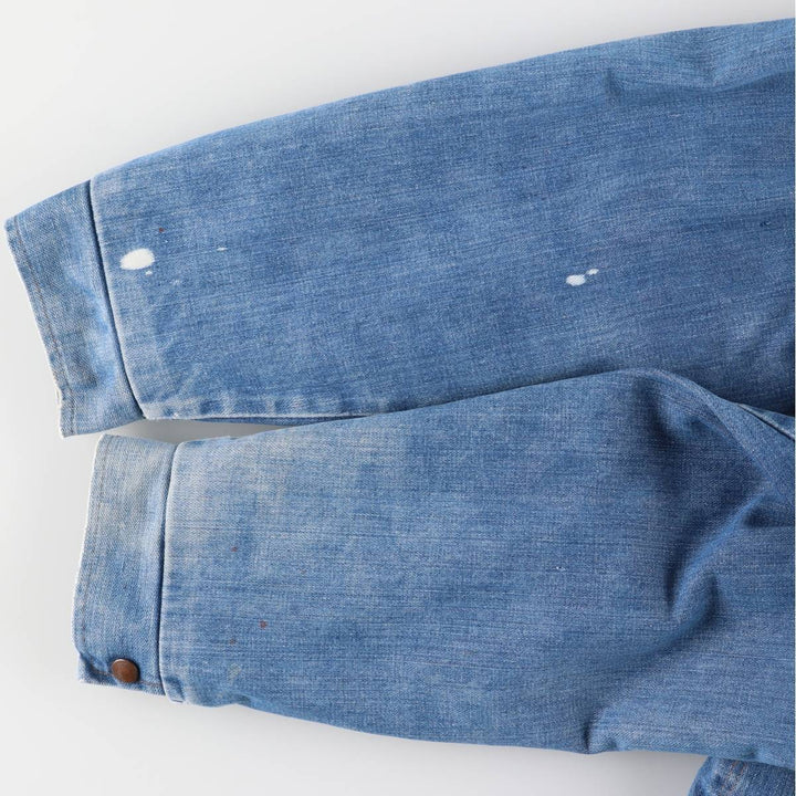 Vintage 1980'S Wrangler NO-FAULT DENIMS denim jacket, made in the USA, size L, men's. cotton blue type Vintage Second Hand