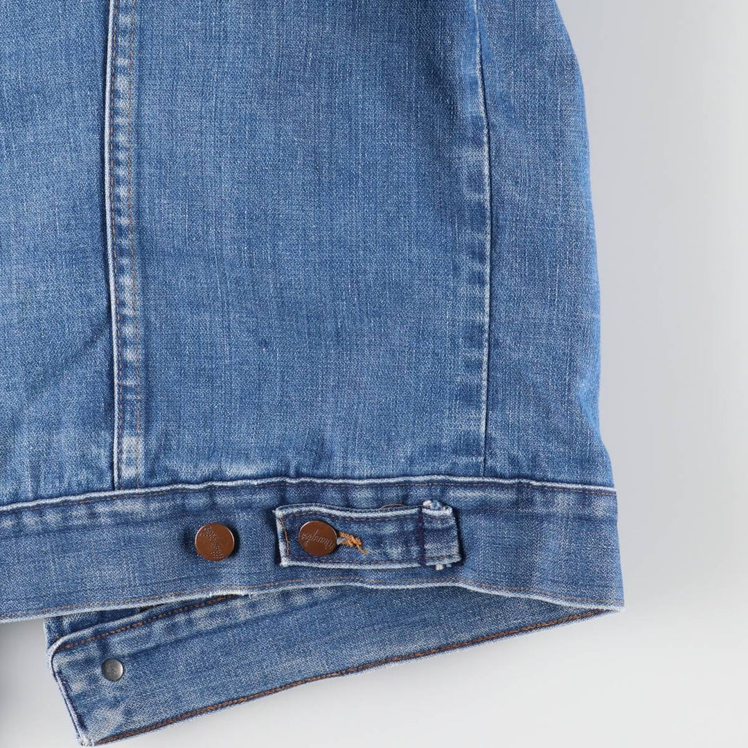 Vintage 1980'S Wrangler NO-FAULT DENIMS denim jacket, made in the USA, size L, men's. cotton blue type Vintage Second Hand