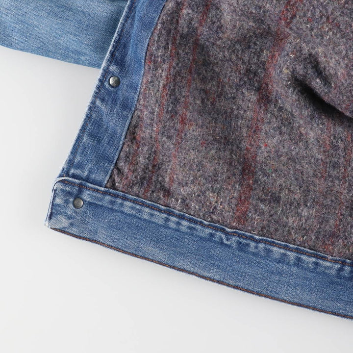 Vintage 1980'S Wrangler NO-FAULT DENIMS denim jacket, made in the USA, size L, men's. cotton blue type Vintage Second Hand