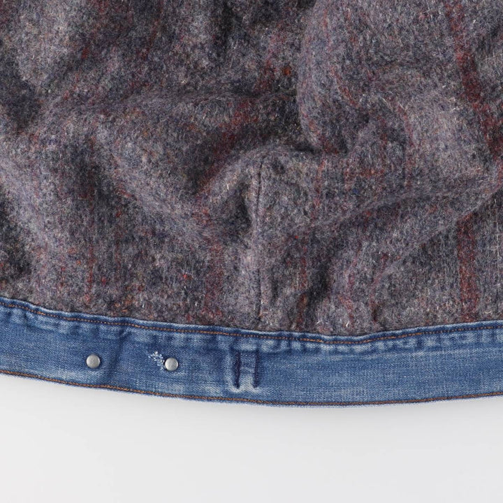 Vintage 1980'S Wrangler NO-FAULT DENIMS denim jacket, made in the USA, size L, men's. cotton blue type Vintage Second Hand