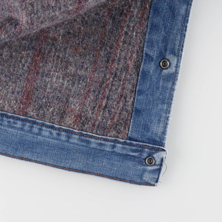 Vintage 1980'S Wrangler NO-FAULT DENIMS denim jacket, made in the USA, size L, men's. cotton blue type Vintage Second Hand