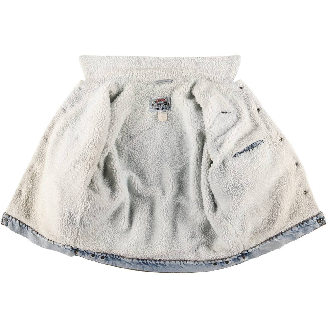 90'S Levi's Harley-Davidson Eagle Pattern Denim Boa Jacket, Men's Size Medium cotton blue type Vintage Second Hand