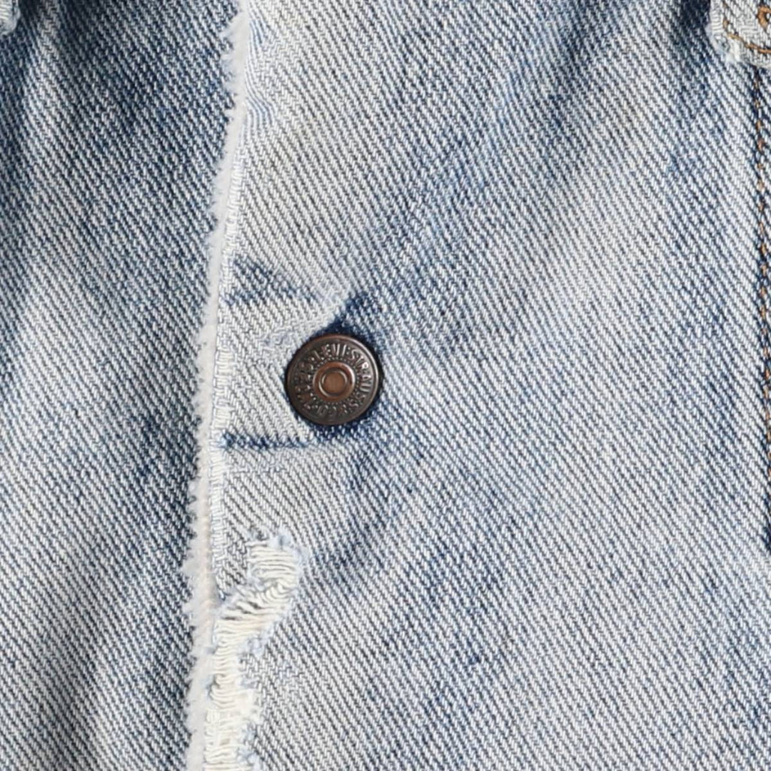 90'S Levi's Harley-Davidson Eagle Pattern Denim Boa Jacket, Men's Size Medium cotton blue type Vintage Second Hand