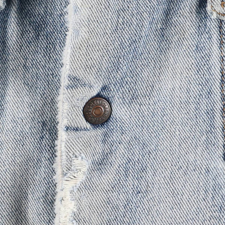 90'S Levi's Harley-Davidson Eagle Pattern Denim Boa Jacket, Men's Size Medium cotton blue type Vintage Second Hand