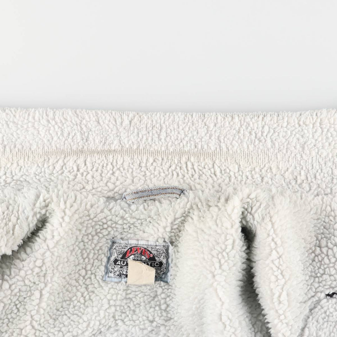 90'S Levi's Harley-Davidson Eagle Pattern Denim Boa Jacket, Men's Size Medium cotton blue type Vintage Second Hand