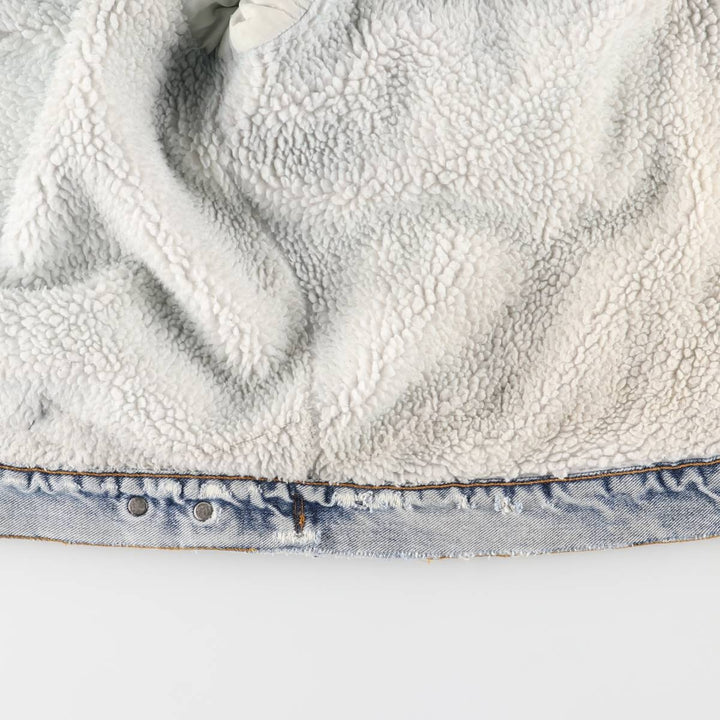 90'S Levi's Harley-Davidson Eagle Pattern Denim Boa Jacket, Men's Size Medium cotton blue type Vintage Second Hand