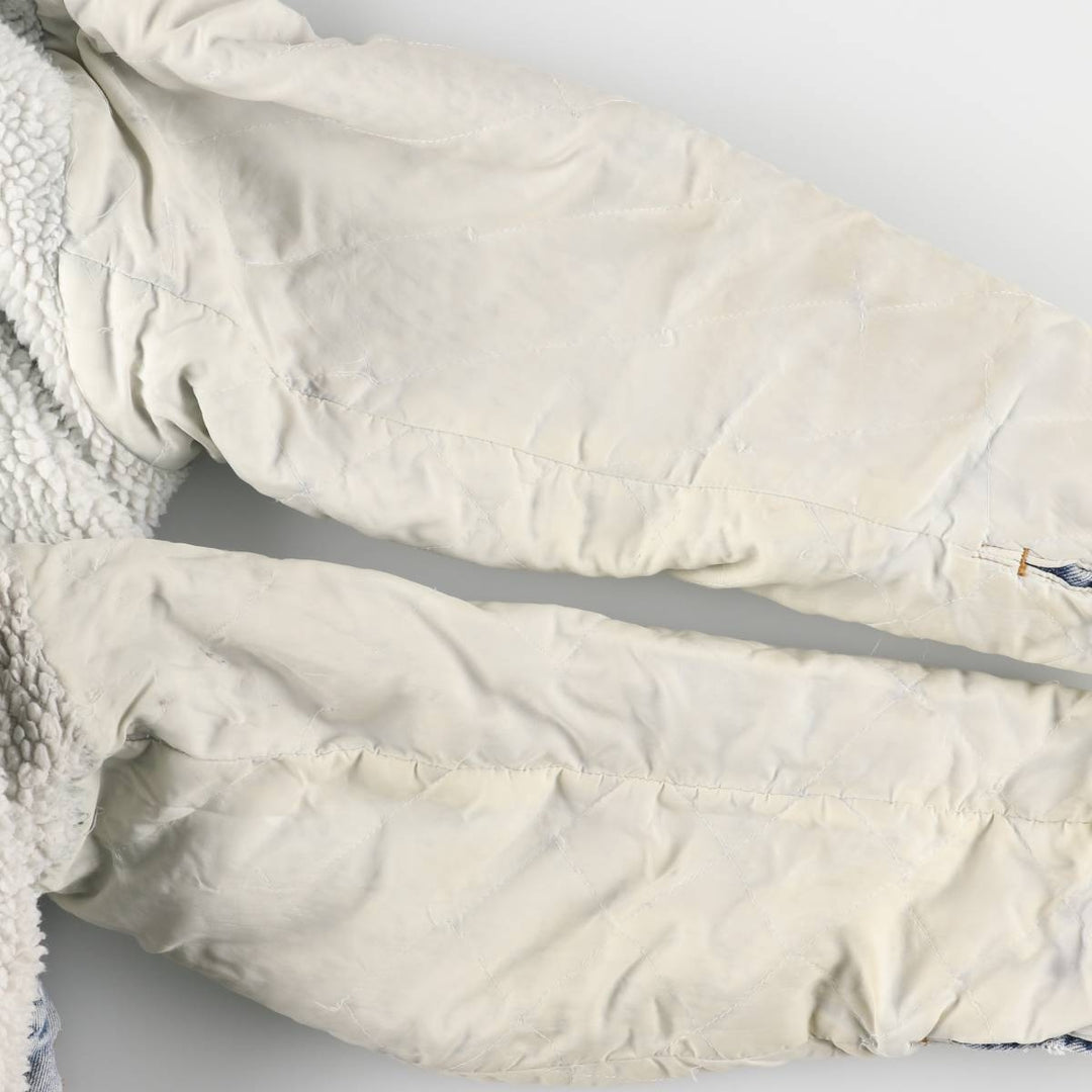 90'S Levi's Harley-Davidson Eagle Pattern Denim Boa Jacket, Men's Size Medium cotton blue type Vintage Second Hand