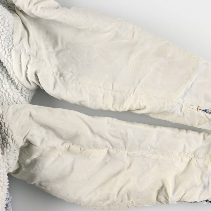 90'S Levi's Harley-Davidson Eagle Pattern Denim Boa Jacket, Men's Size Medium cotton blue type Vintage Second Hand