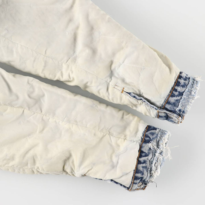 90'S Levi's Harley-Davidson Eagle Pattern Denim Boa Jacket, Men's Size Medium cotton blue type Vintage Second Hand