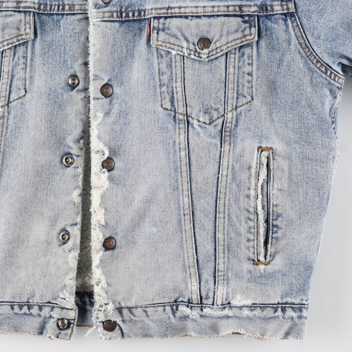 90'S Levi's Harley-Davidson Eagle Pattern Denim Boa Jacket, Men's Size Medium cotton blue type Vintage Second Hand