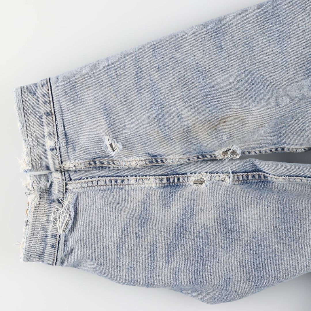 90'S Levi's Harley-Davidson Eagle Pattern Denim Boa Jacket, Men's Size Medium cotton blue type Vintage Second Hand