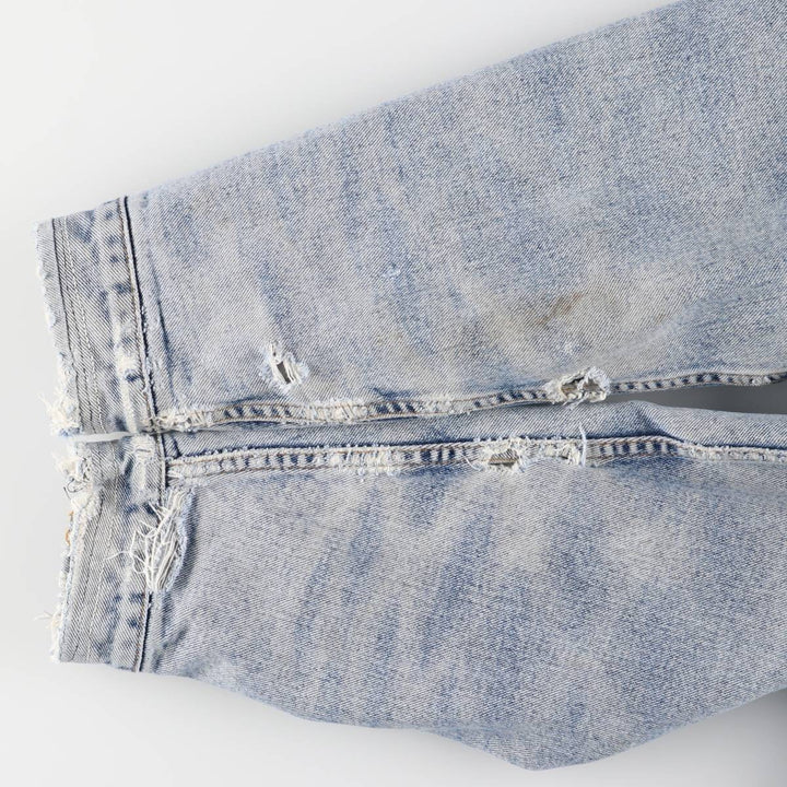 90'S Levi's Harley-Davidson Eagle Pattern Denim Boa Jacket, Men's Size Medium cotton blue type Vintage Second Hand