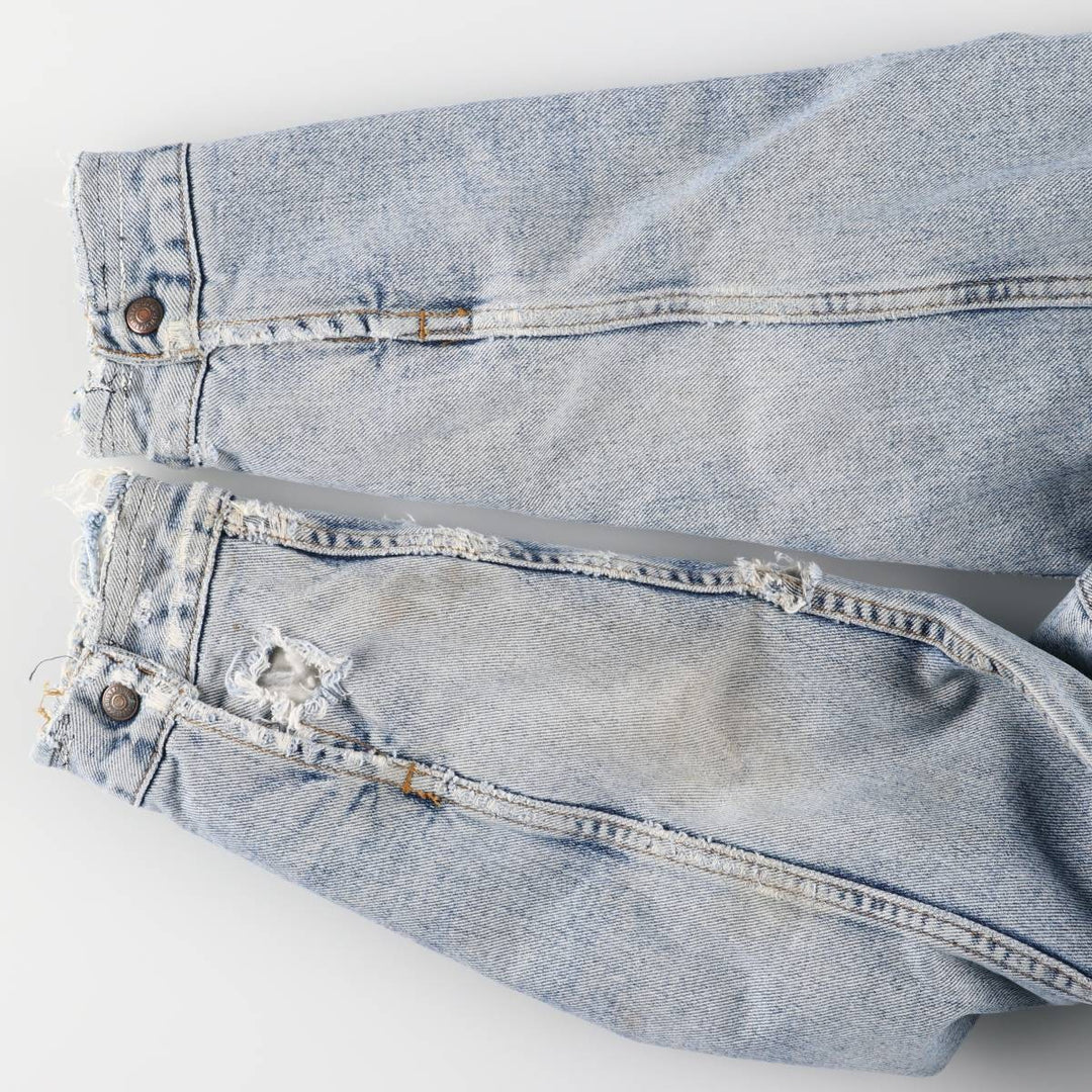 90'S Levi's Harley-Davidson Eagle Pattern Denim Boa Jacket, Men's Size Medium cotton blue type Vintage Second Hand