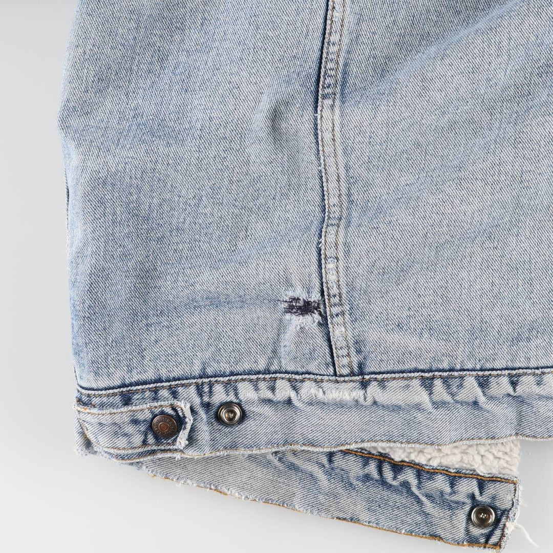 90'S Levi's Harley-Davidson Eagle Pattern Denim Boa Jacket, Men's Size Medium cotton blue type Vintage Second Hand