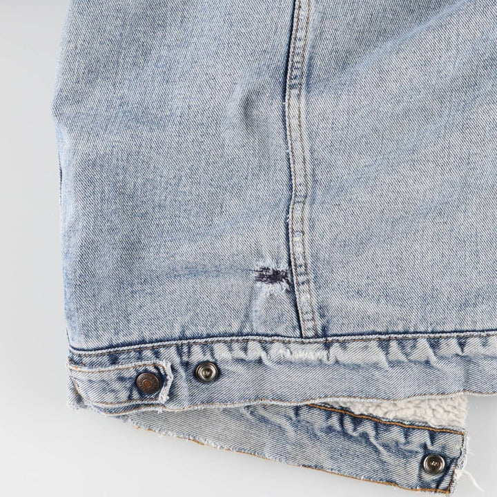 90'S Levi's Harley-Davidson Eagle Pattern Denim Boa Jacket, Men's Size Medium cotton blue type Vintage Second Hand