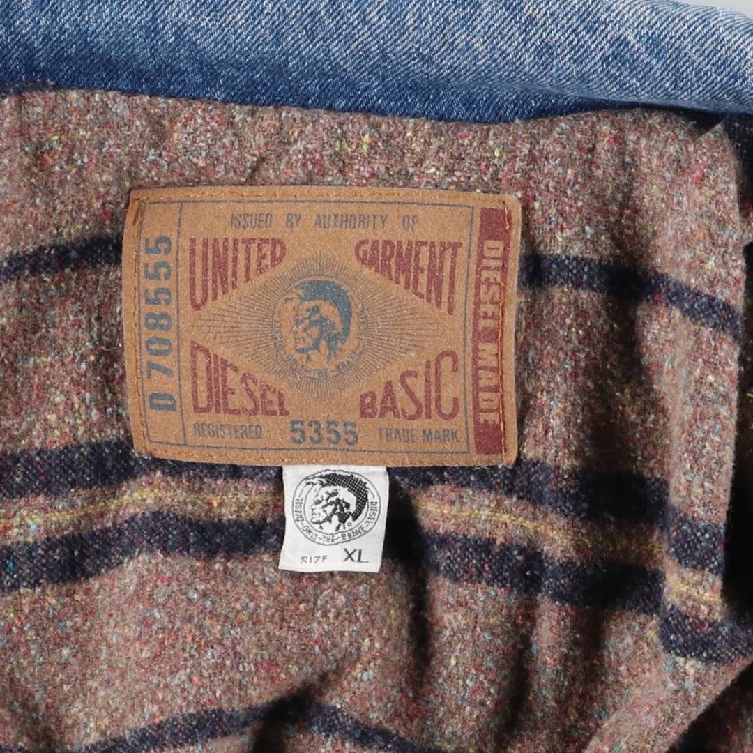 Diesel denim jacket, made in Italy, men's size XL cotton blue type Vintage Second Hand