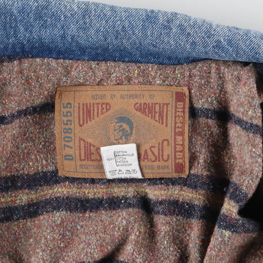 Diesel denim jacket, made in Italy, men's size XL cotton blue type Vintage Second Hand