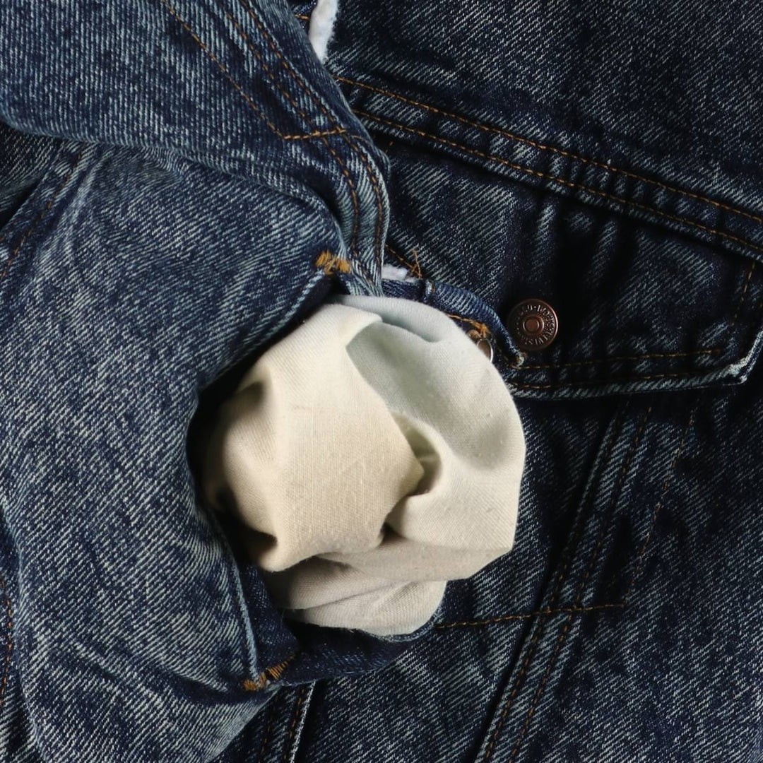 Vintage 80s-90'S Levi's 70609-0227 Chemical Wash Padded Denim Jacket, Made in USA, Men's Size XS cotton blue type Vintage Second Hand