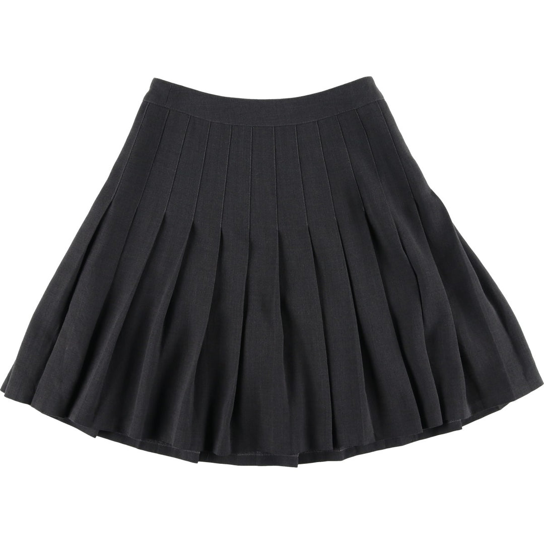 Alain Manoukian Half-Length Pleated Skirt, Made in France, Women's Size L polyester gray type Vintage Second Hand