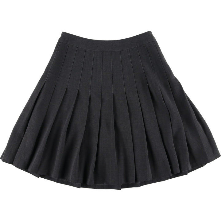 Alain Manoukian Half-Length Pleated Skirt, Made in France, Women's Size L polyester gray type Vintage Second Hand