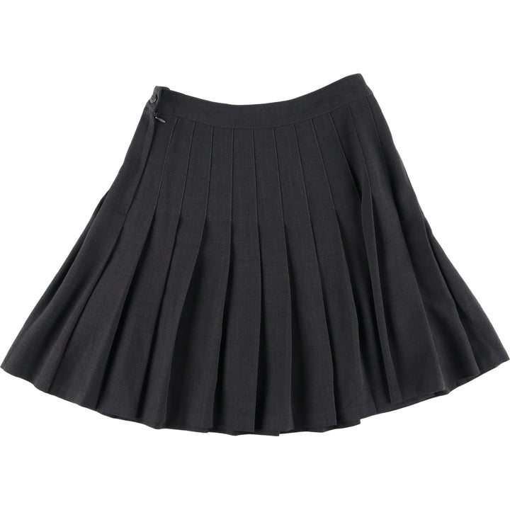 Alain Manoukian Half-Length Pleated Skirt, Made in France, Women's Size L polyester gray type Vintage Second Hand