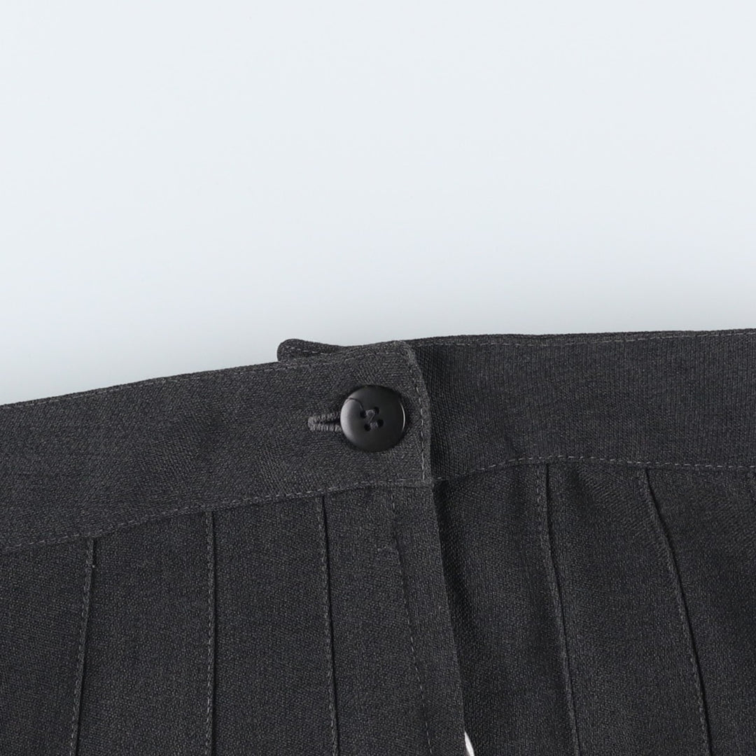 Alain Manoukian Half-Length Pleated Skirt, Made in France, Women's Size L polyester gray type Vintage Second Hand