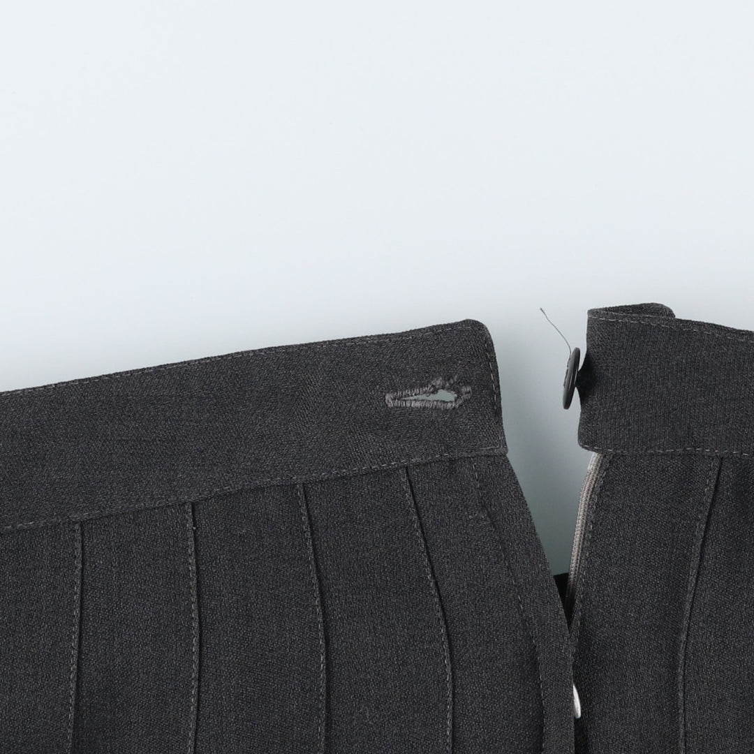 Alain Manoukian Half-Length Pleated Skirt, Made in France, Women's Size L polyester gray type Vintage Second Hand