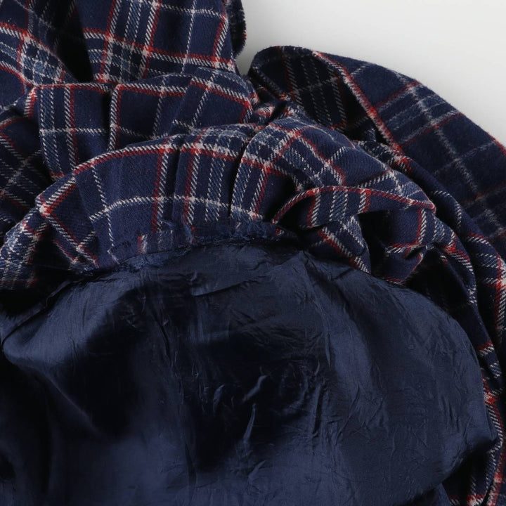 Vintage 70s-80'S Stadick Model Check Pattern Wool Half-Length Pleated Skirt, Women's Size Medium wool navy blue type Vintage Second Hand