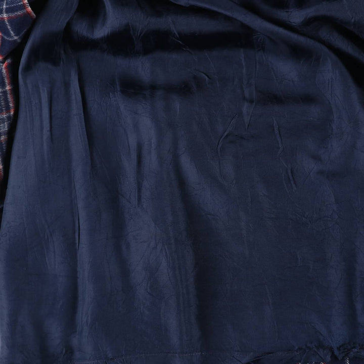 Vintage 70s-80'S Stadick Model Check Pattern Wool Half-Length Pleated Skirt, Women's Size Medium wool navy blue type Vintage Second Hand