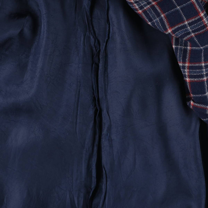 Vintage 70s-80'S Stadick Model Check Pattern Wool Half-Length Pleated Skirt, Women's Size Medium wool navy blue type Vintage Second Hand