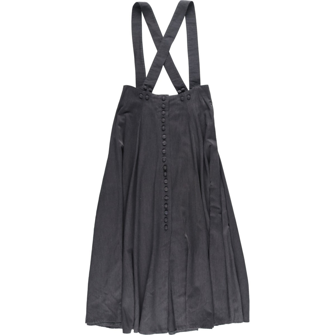CLOCK HOUSE Maxi Flare Skirt with Suspenders, Women's Size L unclear gray type Vintage Second Hand