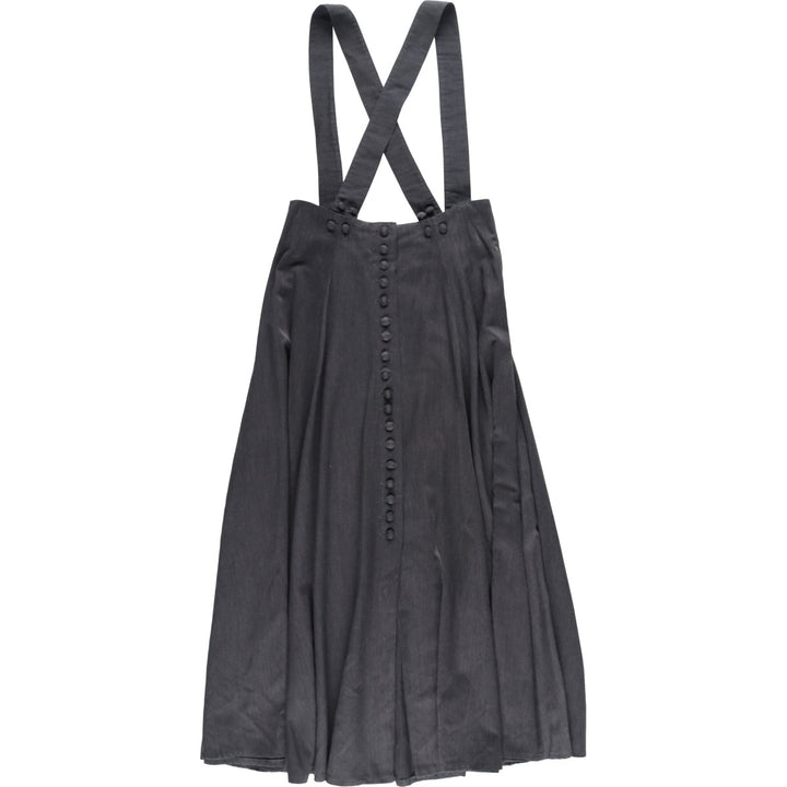 CLOCK HOUSE Maxi Flare Skirt with Suspenders, Women's Size L unclear gray type Vintage Second Hand