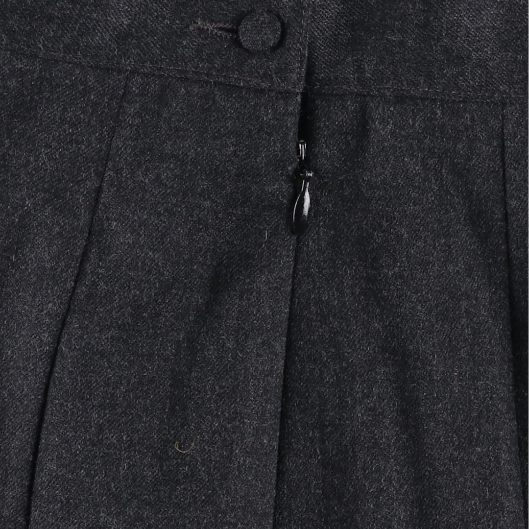 Liz Claiborne Wool Long Pleated Skirt, Women's Size M wool Charcoal Vintage Second Hand