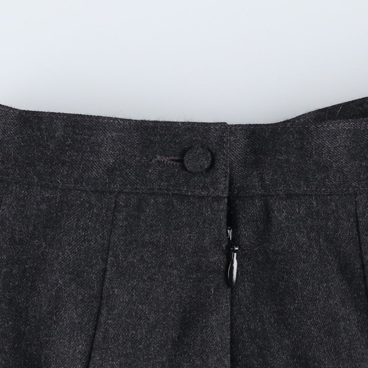 Liz Claiborne Wool Long Pleated Skirt, Women's Size M wool Charcoal Vintage Second Hand