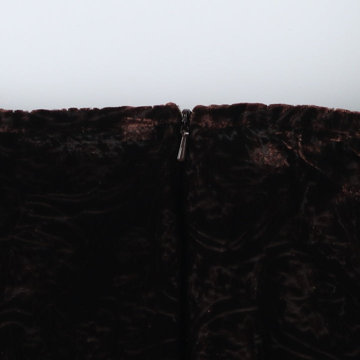 Ralph Lauren LAUREN Lauren all-over print velour long A-line skirt, women's size XXL Rayon brown type Vintage Second Hand