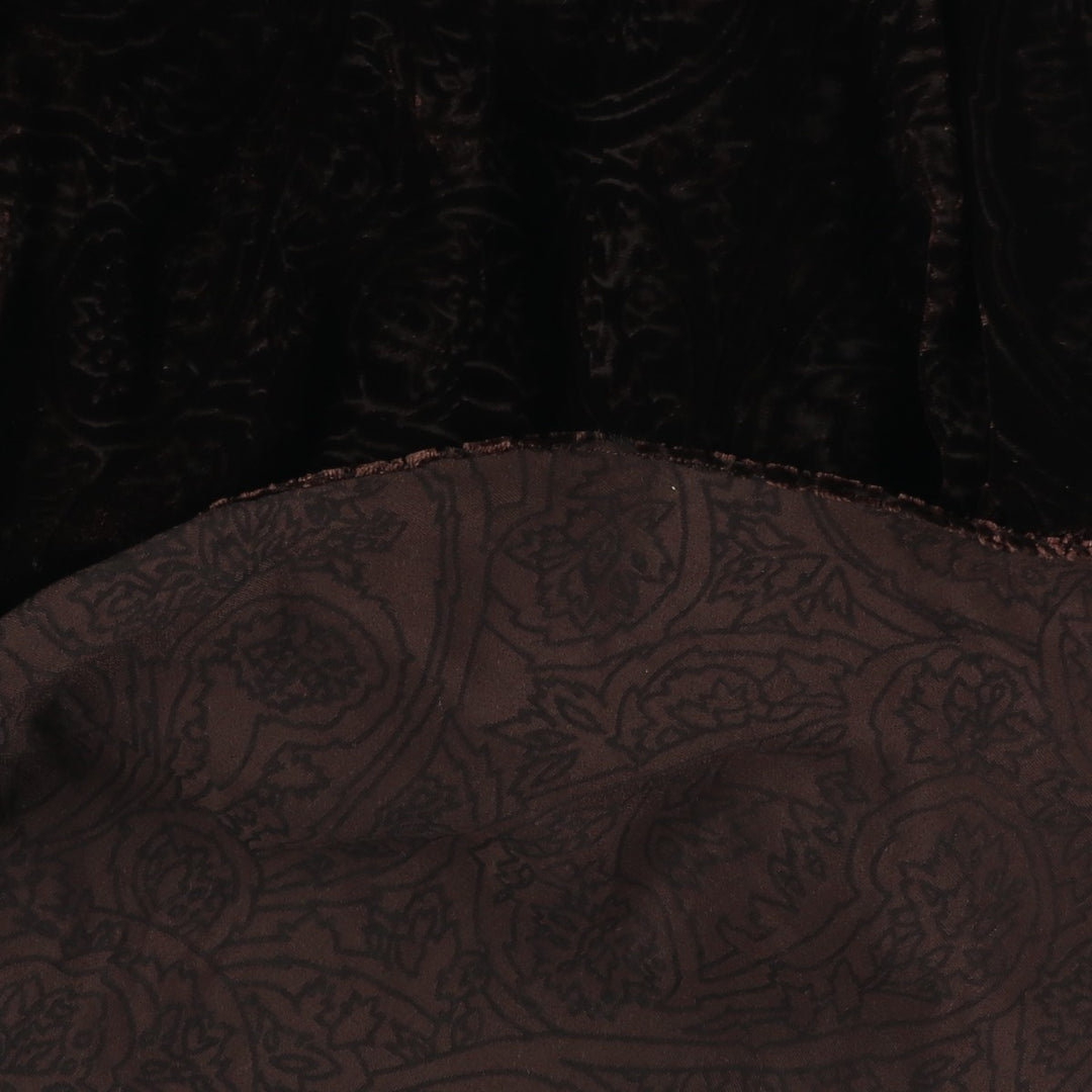 Ralph Lauren LAUREN Lauren all-over print velour long A-line skirt, women's size XXL Rayon brown type Vintage Second Hand