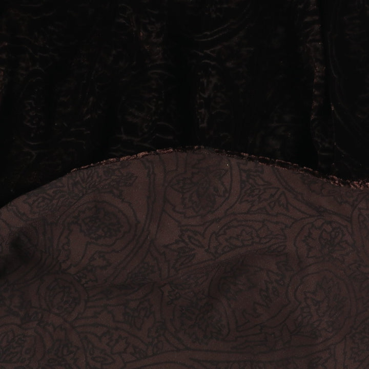 Ralph Lauren LAUREN Lauren all-over print velour long A-line skirt, women's size XXL Rayon brown type Vintage Second Hand