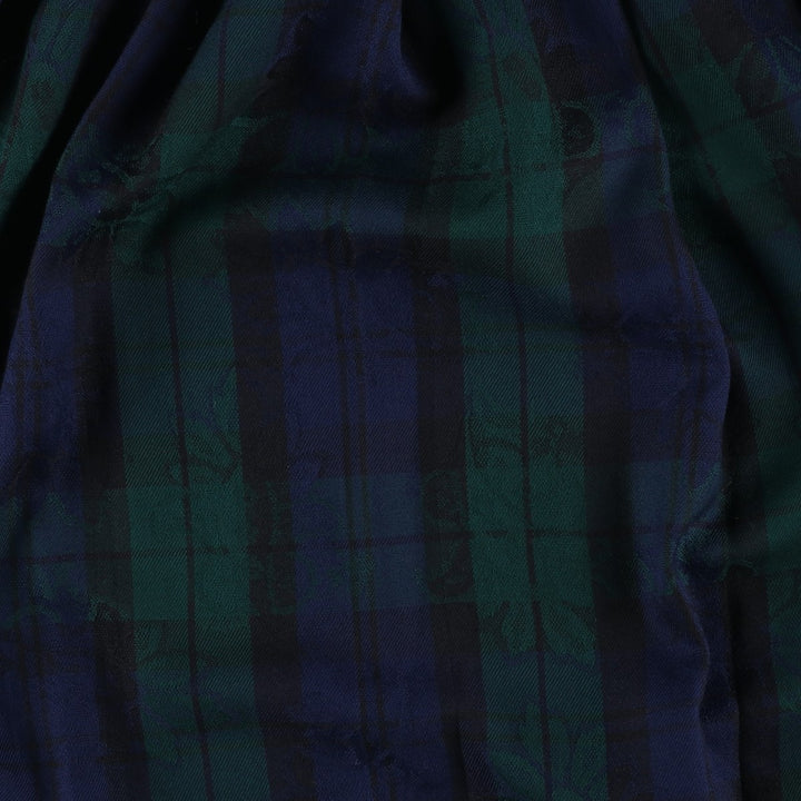 Pendleton Petite Blackwatch Check Paisley Pattern Wool Long Pleated Skirt, Women's Size L wool navy blue type Vintage Second Hand