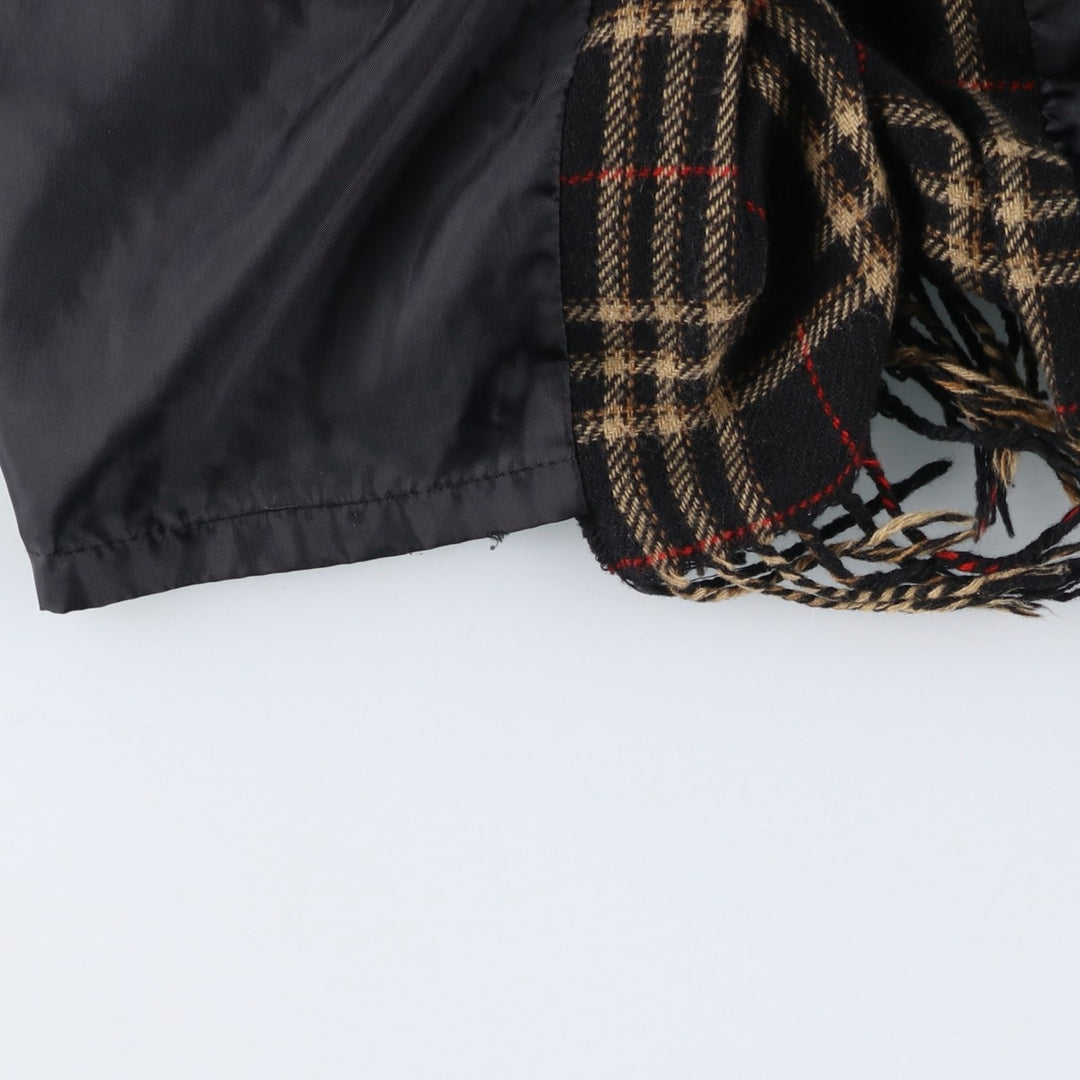 SAG HARBOR PETITE Check Pattern Fringed Wool Half-Length Tight Skirt, Women's Size M wool black type Vintage Second Hand