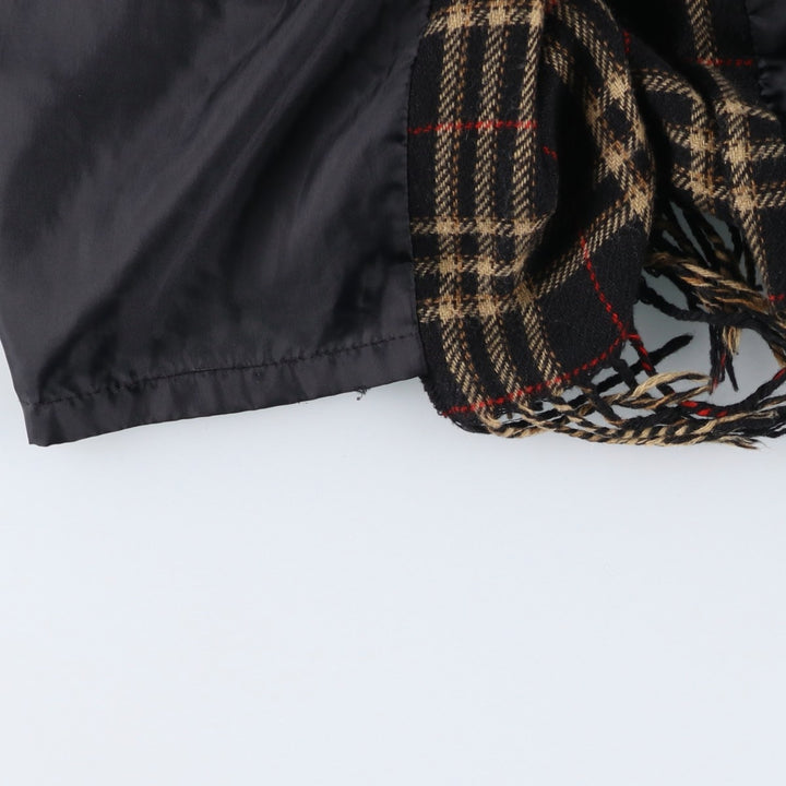 SAG HARBOR PETITE Check Pattern Fringed Wool Half-Length Tight Skirt, Women's Size M wool black type Vintage Second Hand