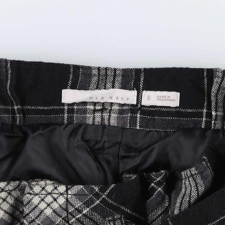 00'S Old Navy Check Pattern Maxi A-Line Skirt, Women's Size L polyester black type Vintage Second Hand