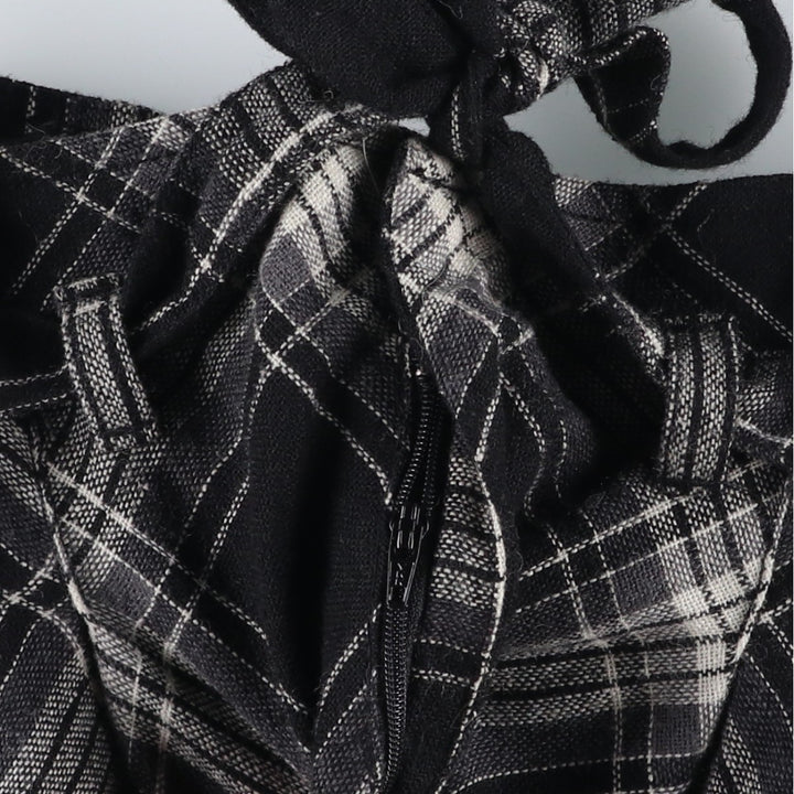 00'S Old Navy Check Pattern Maxi A-Line Skirt, Women's Size L polyester black type Vintage Second Hand