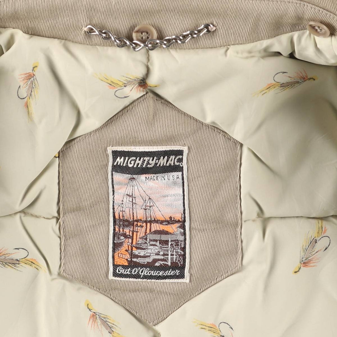 Vintage 1970'S MIGHTY-MAC goose down jacket, made in the USA, size M, men's unclear Beige type Vintage Second Hand