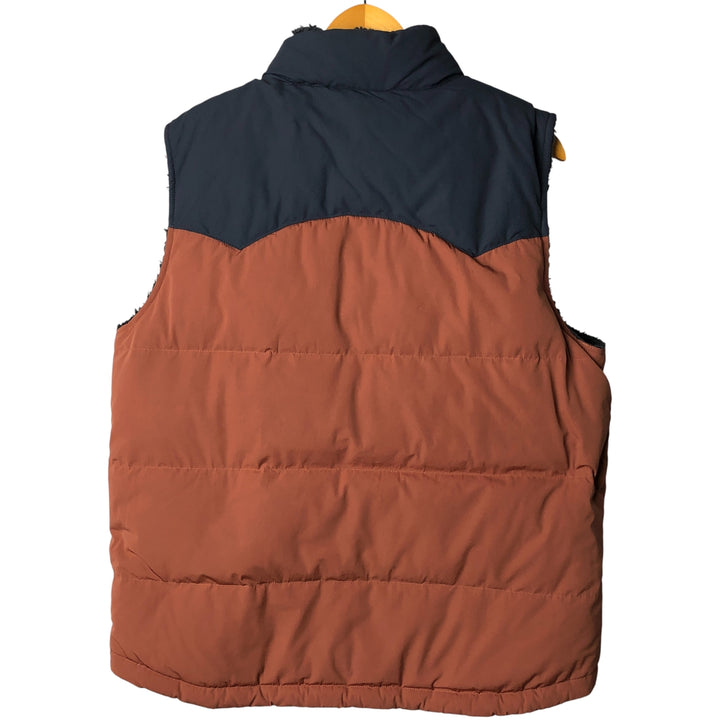 Patagonia 27588FA21 Reversible Fleece Down Vest, Men's Size Medium polyester navy blue type Vintage Second Hand