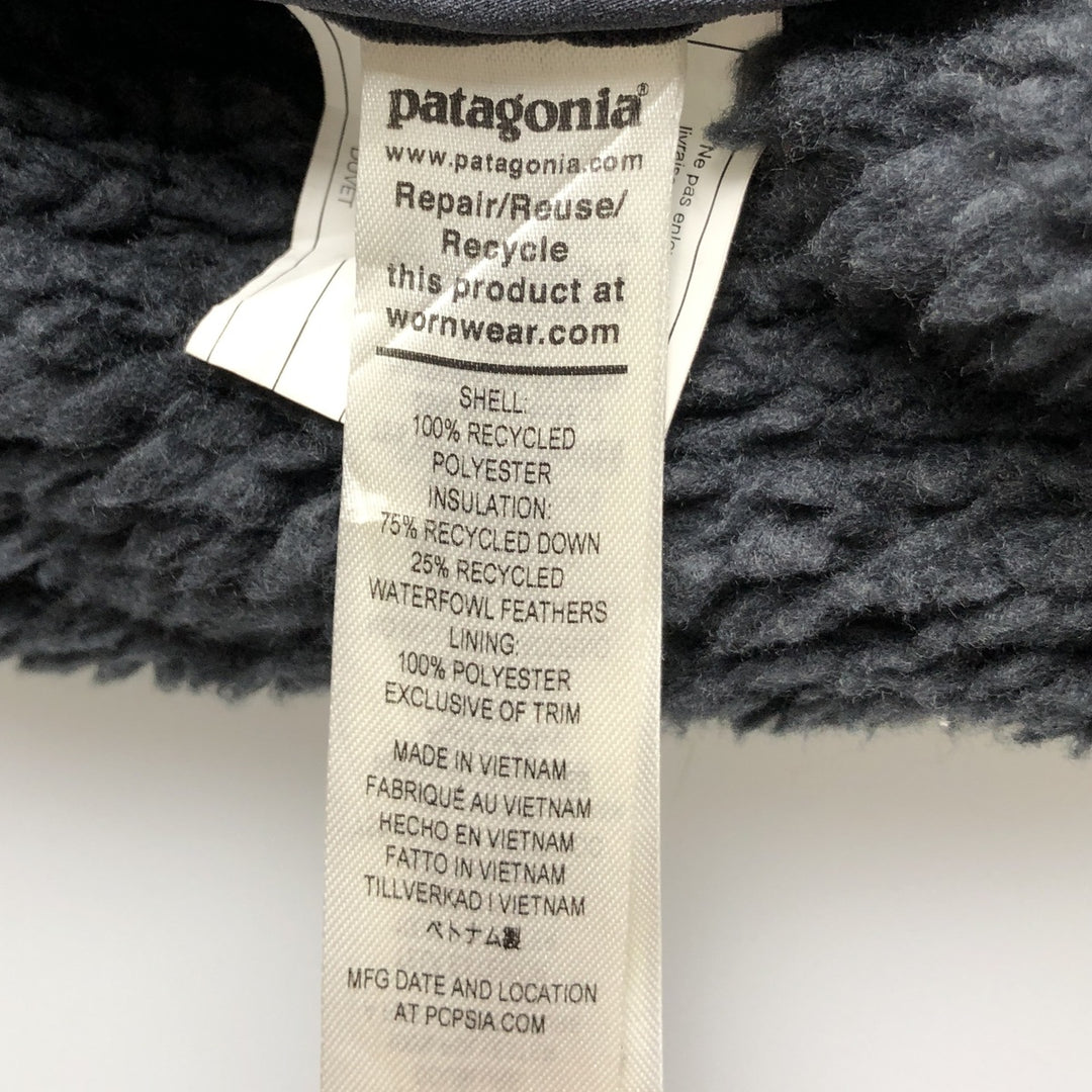 Patagonia 27588FA21 Reversible Fleece Down Vest, Men's Size Medium polyester navy blue type Vintage Second Hand