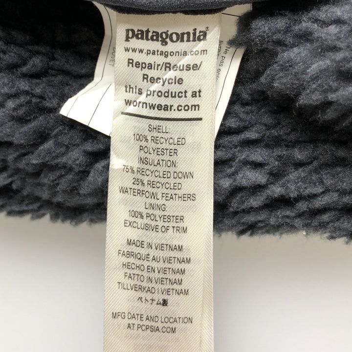 Patagonia 27588FA21 Reversible Fleece Down Vest, Men's Size Medium polyester navy blue type Vintage Second Hand