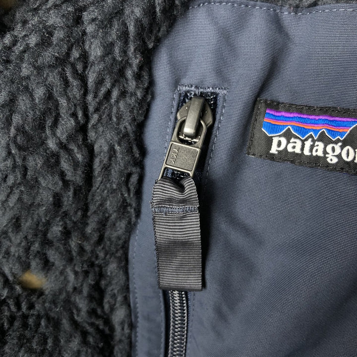 Patagonia 27588FA21 Reversible Fleece Down Vest, Men's Size Medium polyester navy blue type Vintage Second Hand