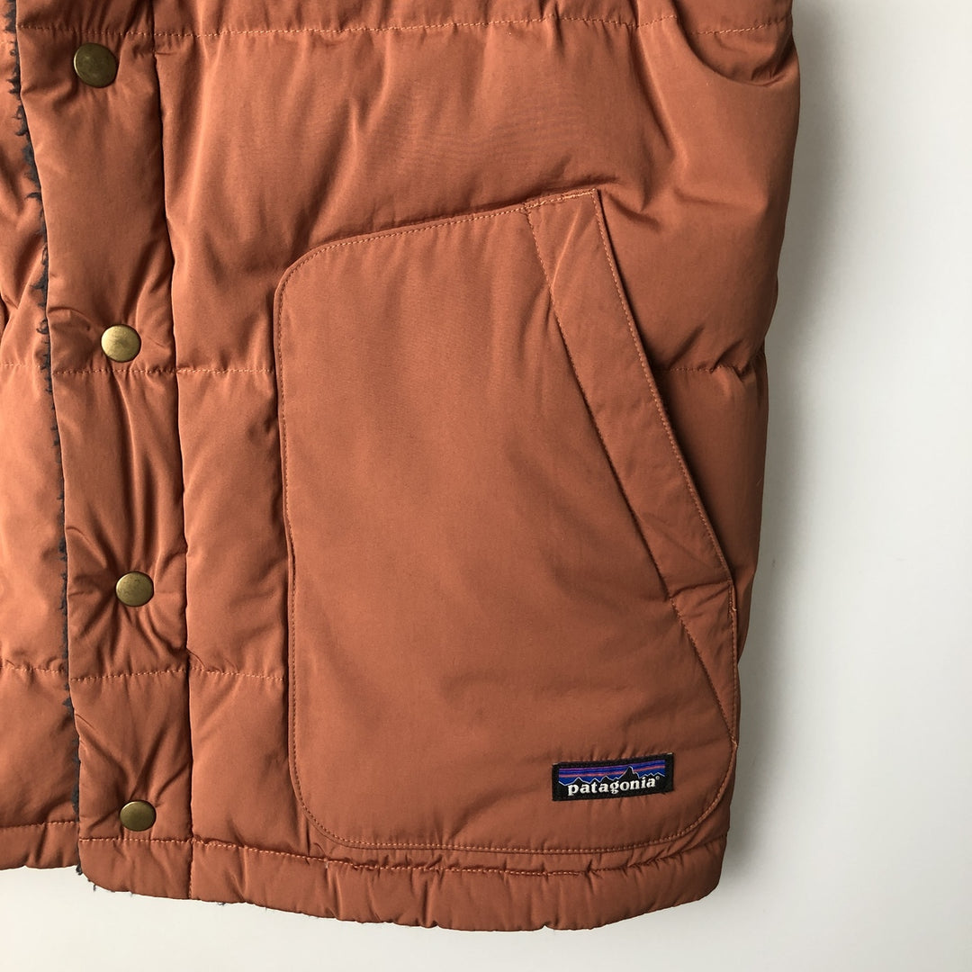 Patagonia 27588FA21 Reversible Fleece Down Vest, Men's Size Medium polyester navy blue type Vintage Second Hand