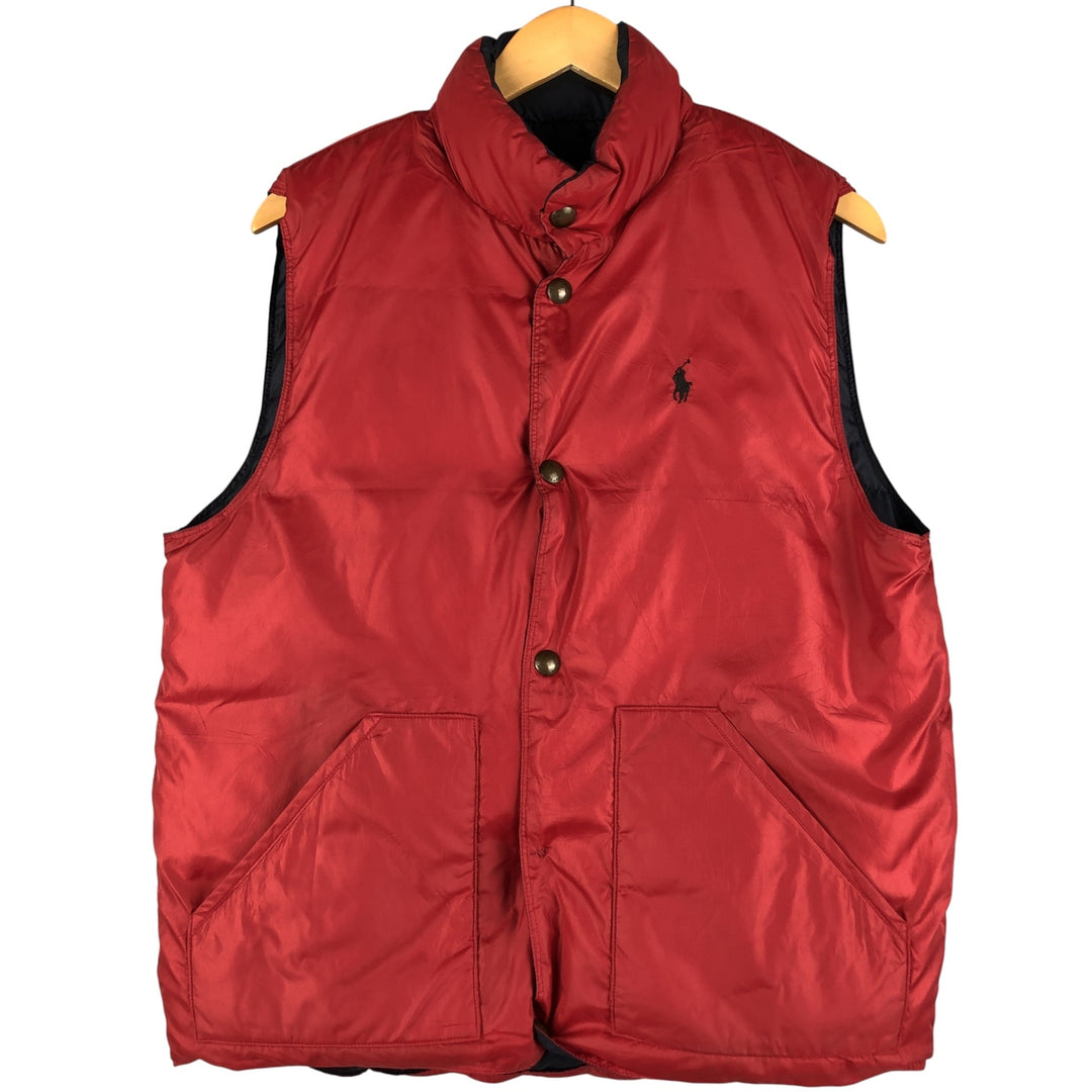 Ralph Lauren POLO RALPH LAUREN reversible down vest, men's size M polyester red type Vintage Second Hand