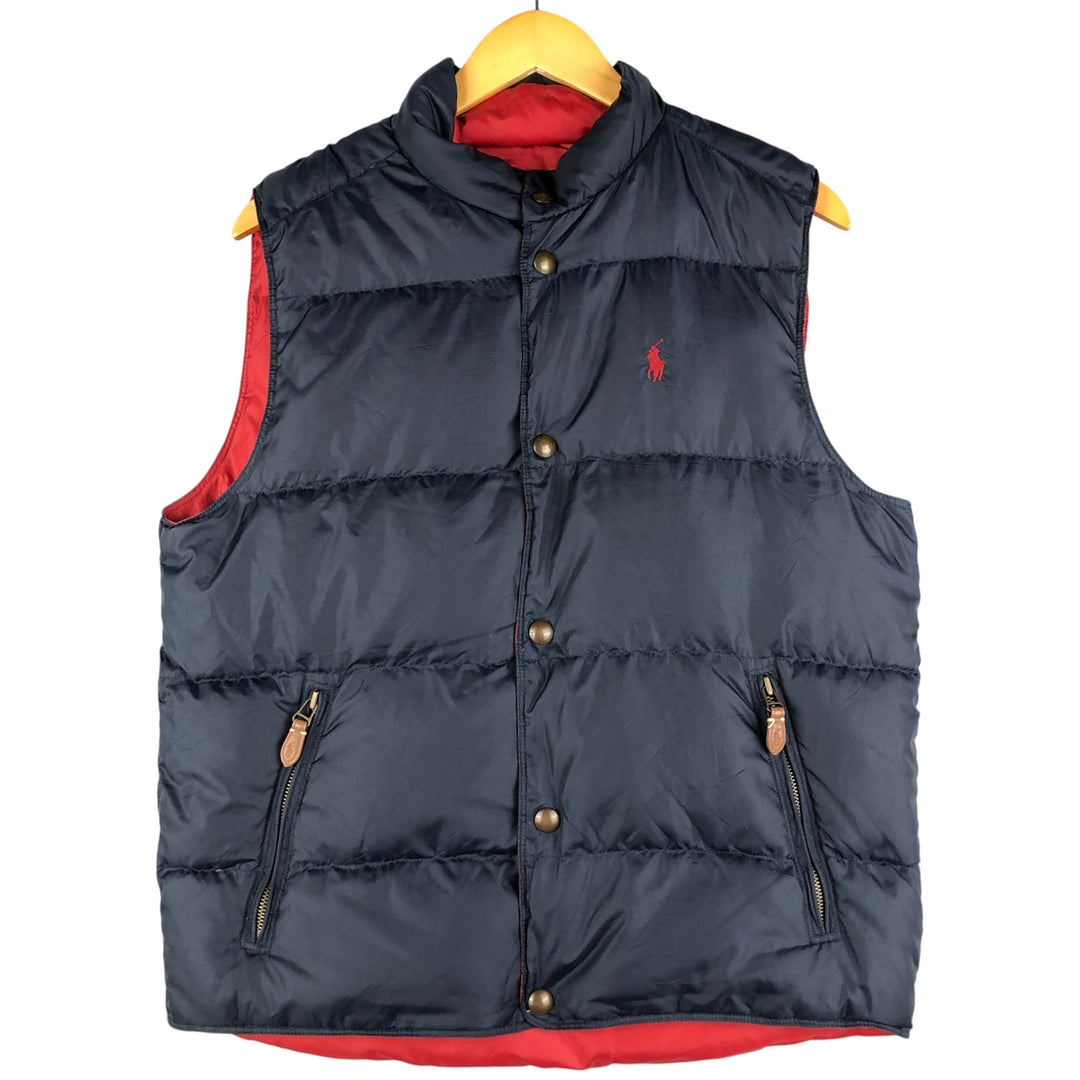 Ralph Lauren POLO RALPH LAUREN reversible down vest, men's size M polyester red type Vintage Second Hand
